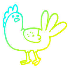 cold gradient line drawing cartoon chicken