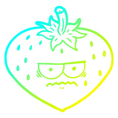 Fototapeta premium cold gradient line drawing cartoon strawberry