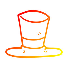 warm gradient line drawing cartoon top hat