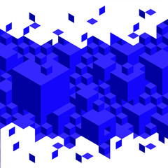 Fototapeta na wymiar Cubes and block impossible puzzle Escher illustration