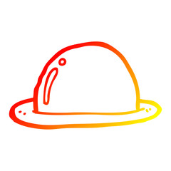 warm gradient line drawing cartoon bowler hat