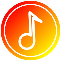 musical note circular in hot gradient spectrum