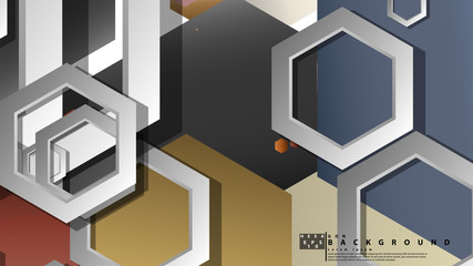 Fototapeta premium Modern geometric abstract vector templates stone and brick color compositions. Vector illustration