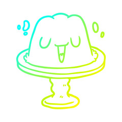 cold gradient line drawing jelly on plate wobbling