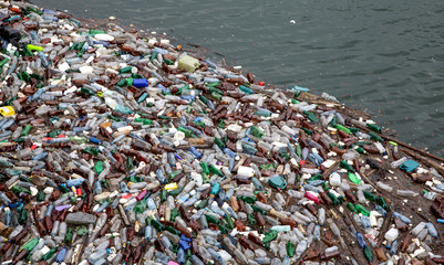 Trash and garbage floating
