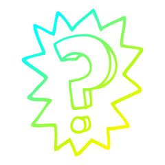 cold gradient line drawing cartoon question mark