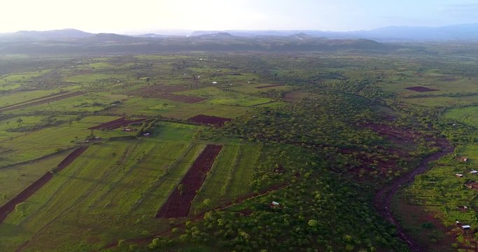 Aerial view near Lake Manyara National Park. Arusha, Tanzania.
