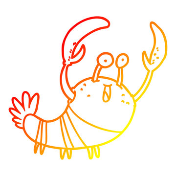 recommend clip art: warm gradient line drawing cartoon lobster