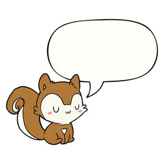 Fototapeta premium cartoon squirrel and speech bubble