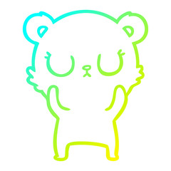 cold gradient line drawing peaceful cartoon bear