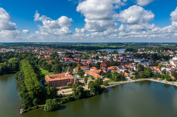 Fototapeta na wymiar Aerial view of Eutin city in Germany