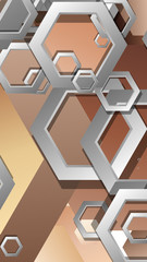 Abstract geometric background with hexagons skin color composition. Vector illustration