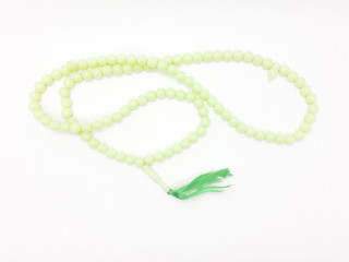 Islam Religious Praying Beads Rope in White Isolated Background