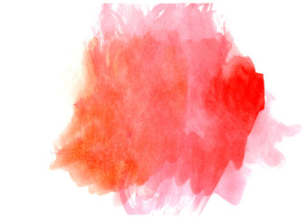 red watercolor stains with gradient.Watercolor cloud