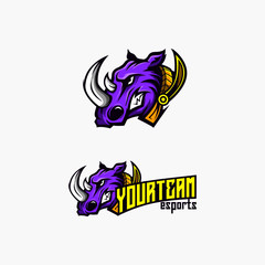 Esport Logo Template Angry Rhino. Clan Logo