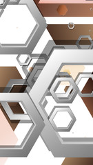 Abstract geometric background with hexagons skin color composition. Vector illustration