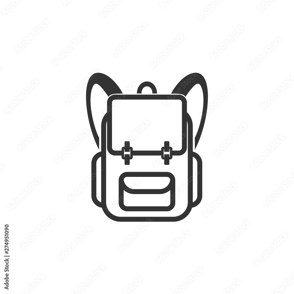 Aufkleber school bag icon template black color editable. schoolbag symbol style vector sign isolated on white 