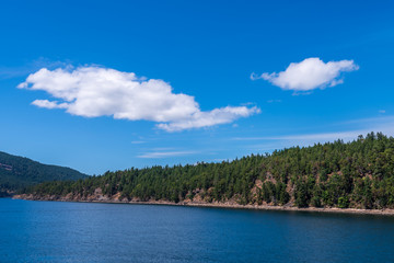 Fototapeta premium Fantastic view over ocean and mountains in Vancouver, Canada.