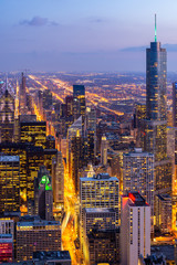 Aerial view of Chicago Skylines South
