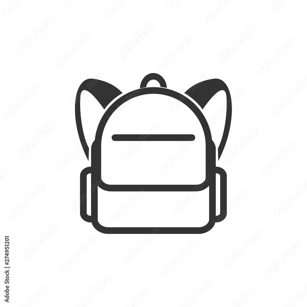 Poster School bag icon template black color editable. Schoolbag symbol style vector sign isolated on white background. Simple logo vector illustration for graphic and web design.