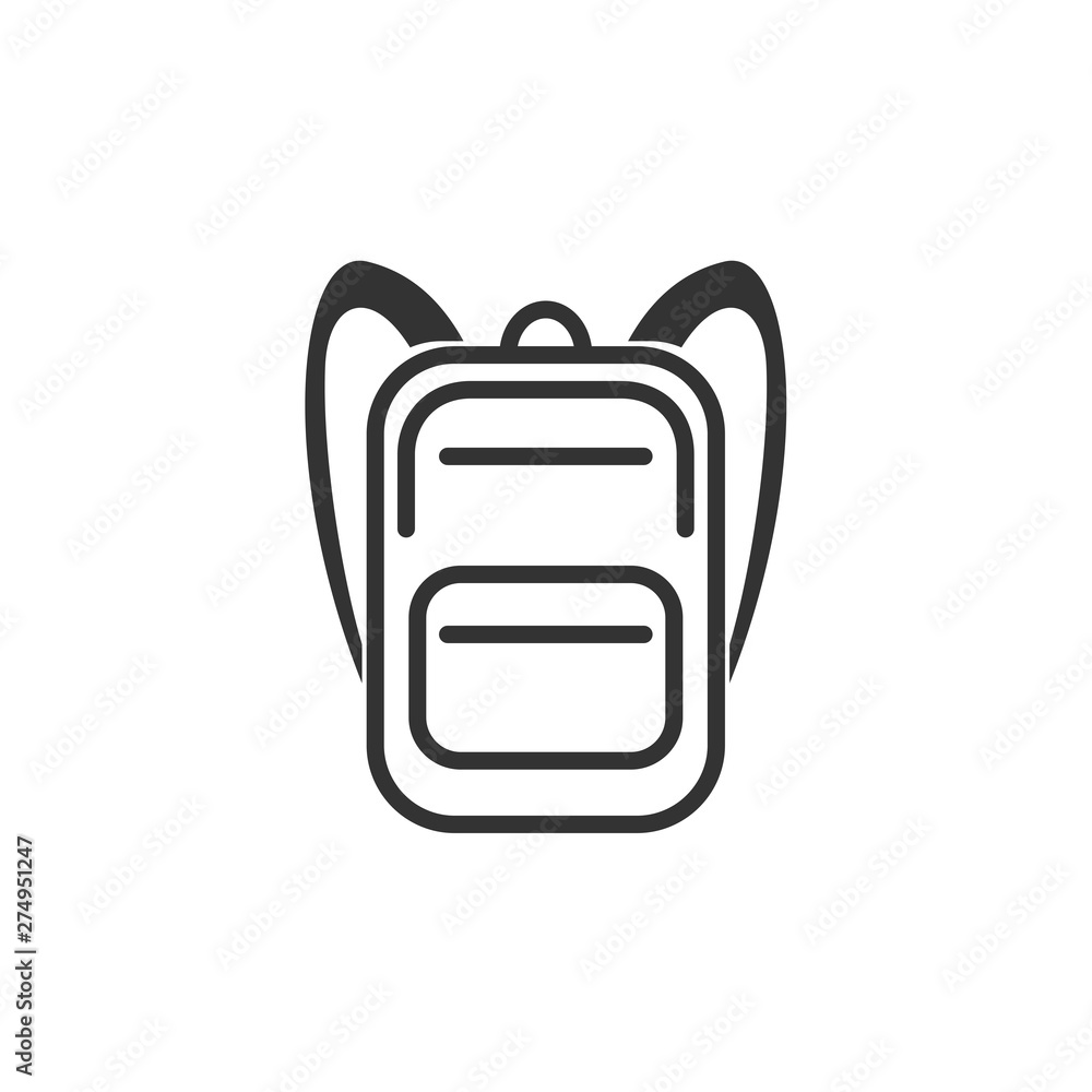 Aufkleber school bag icon template black color editable. schoolbag symbol style vector sign isolated on white 