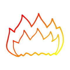 warm gradient line drawing cartoon hot flame