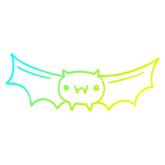 Fototapeta premium cold gradient line drawing cartoon vampire bat