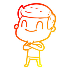 warm gradient line drawing cartoon friendly man