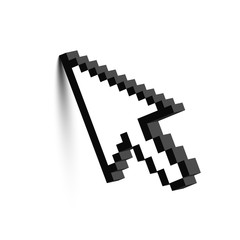 3D mouse arrow cursor with shadow. Vector.