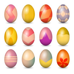 Easter eggs set. Colorful vector illustration. EPS 10