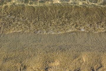 wallpaper background pattern concept picture of beach coast line sand and water in vintage style photography foreshortening from above with empty copy space for text 