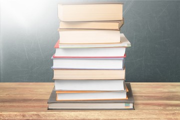 Old books on dark  background