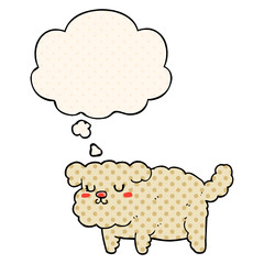cartoon dog and thought bubble in comic book style