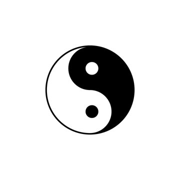 Yin Yang icon. Vector illustration, flat design.