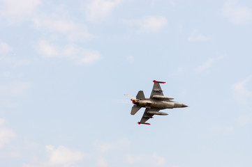 F-16 Fighting Falcon viewed from under at a airshow