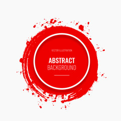 Abstract red ink splash banner