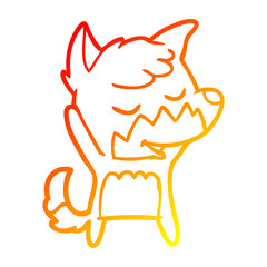 warm gradient line drawing friendly cartoon fox