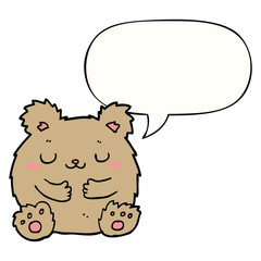 cute cartoon bear and speech bubble