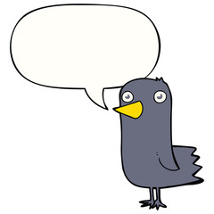 cartoon bird and speech bubble