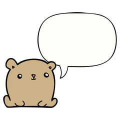 cute cartoon bear and speech bubble