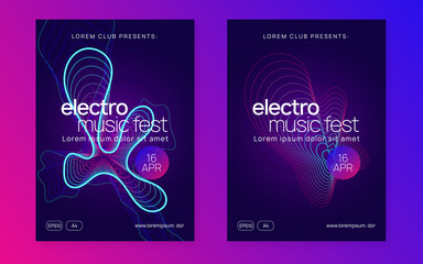 Abstract music flyer. Techno dj party. Electro dance event. Electronic trance sound. Club poster.