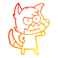 warm gradient line drawing cartoon annoyed fox