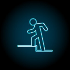 Steps man neon icon. Simple thin line, outline vector of universal icons for UI and UX, website or mobile application