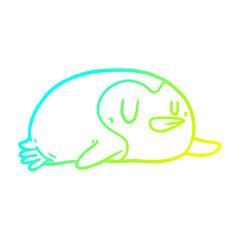 cold gradient line drawing Cartoon penguin