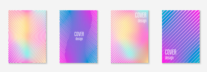 Minimalistic cover template set with gradients
