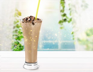 Delicious milkshake, isolated on white