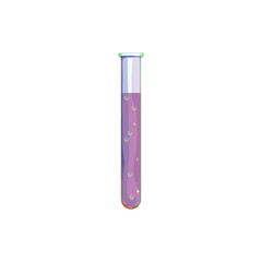 Vector test tubes filled with violet or purple substance