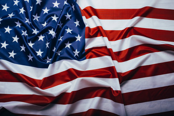 Fototapeta premium United States of America flag. Image of the american flag flying in the wind.