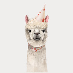 Watercolor lama vector portrait © zenina