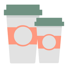 pastel colors coffee to go cup flat. paper cup in grey, pink colors with copy space. time to relaxing and drink a cup of tea or coffee, hot chocolate. take away drinks. 